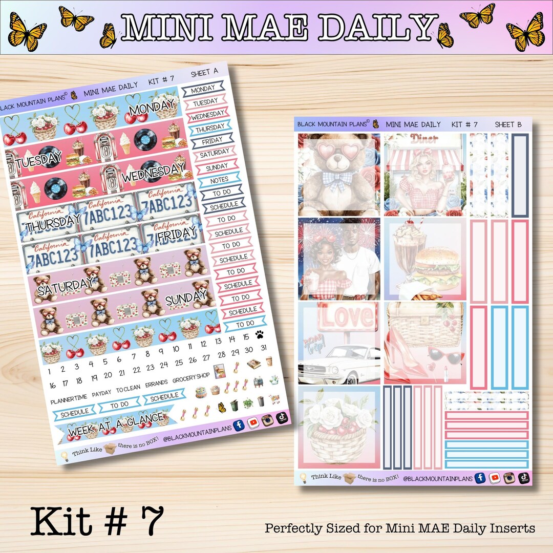 Kit # 7 Mini MAE Daily Printable Sticker Kit || Mini Happy Planner Size ...