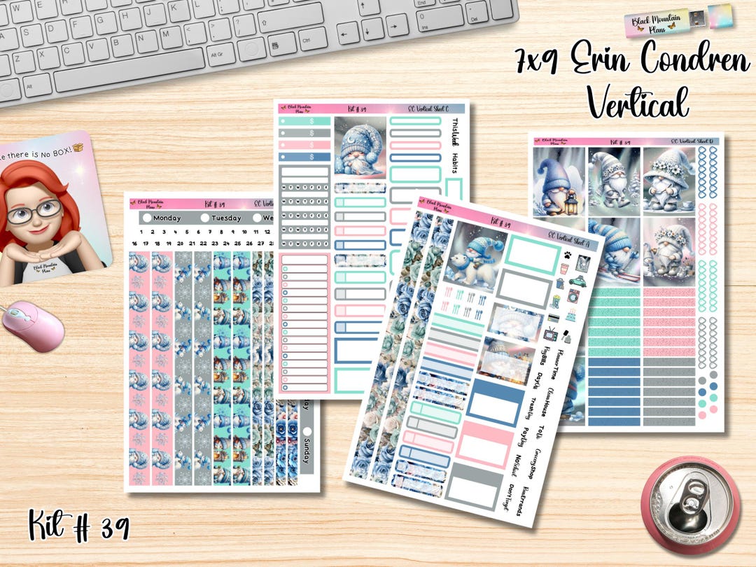 Kit 39 7x9 Erin Condren Vertical Weekly Planner Sticker Kit - Etsy