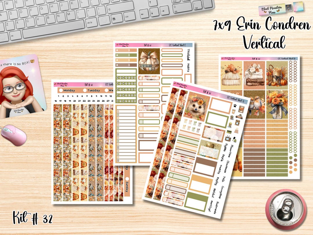 Kit 32 7x9 Erin Condren Vertical Weekly Planner Sticker Kit - Etsy