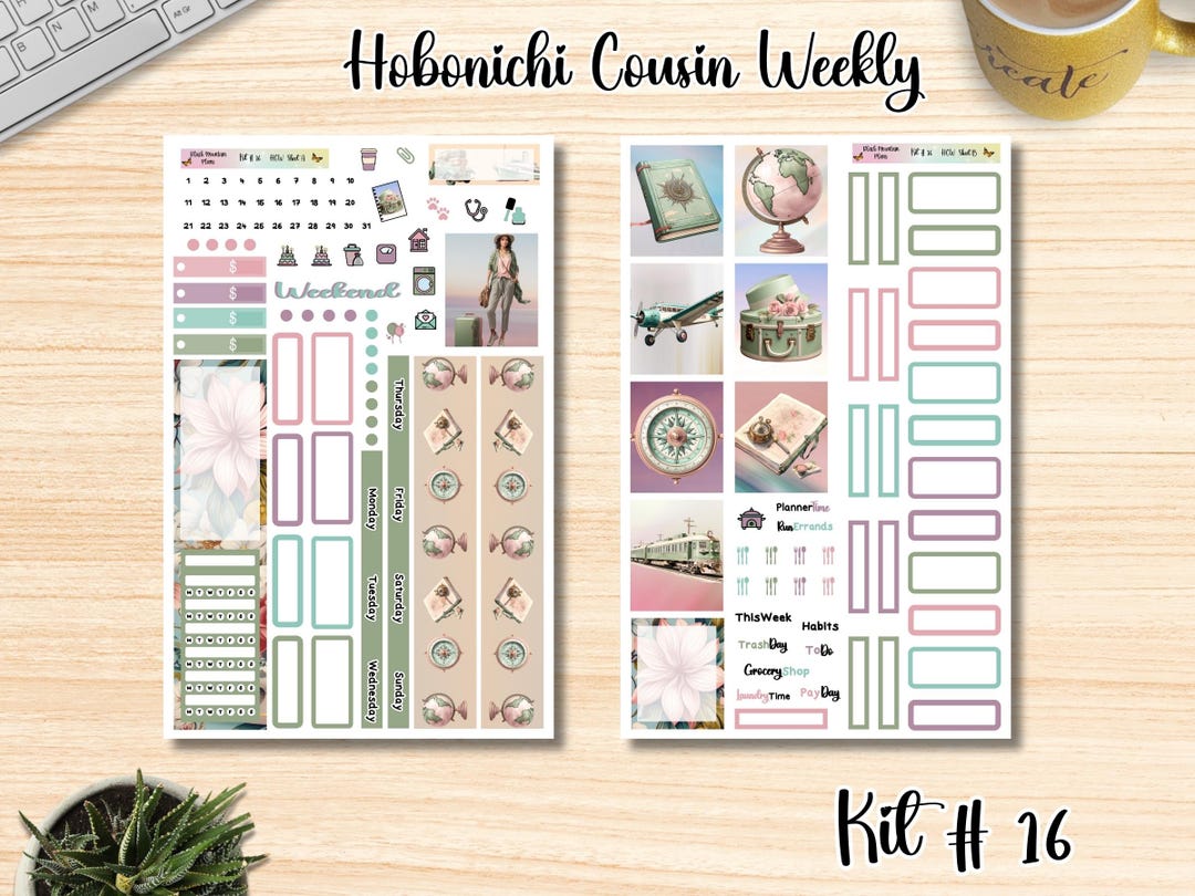 Kit 16 A5 Hobonichi Cousin Weekly Planner Sticker Kit - Etsy