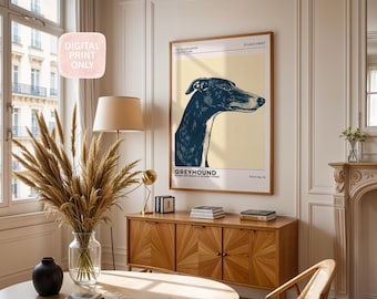 Greyhound Dog Art Print | Modern Minimalist Line Drawing | The Companion Collection | Pet Wall Art for Dog Lovers |