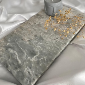 Silver Marble Stone Tray, rectangular pattern, decorative tray, decorative shelf, free shipping, fast shipping