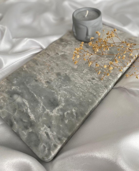 Silver Marble Stone Tray, rectangular pattern, decorative tray, decorative shelf, free shipping, fast shipping