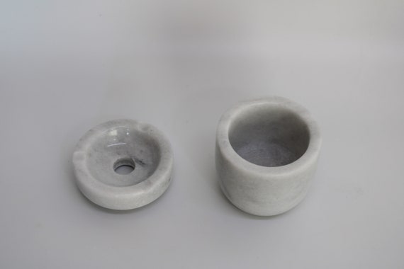 Gray Marble Ashtray With hopper and lid Model large size