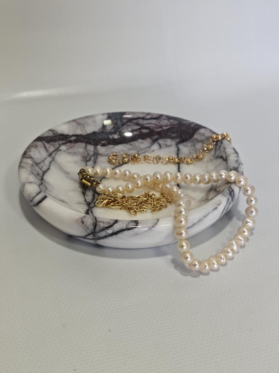Lilac marble catch-all, ring holder handmade product, POLİSHED