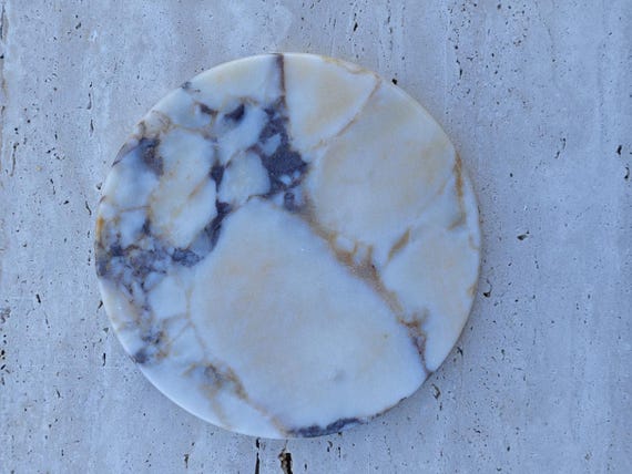 Calacatta Viola Marble Plate, 25 cm Decorative Tray, Gray Marble Decor, White Marble Plate, Polished Marble Centerpiece, Luxury Home Decor