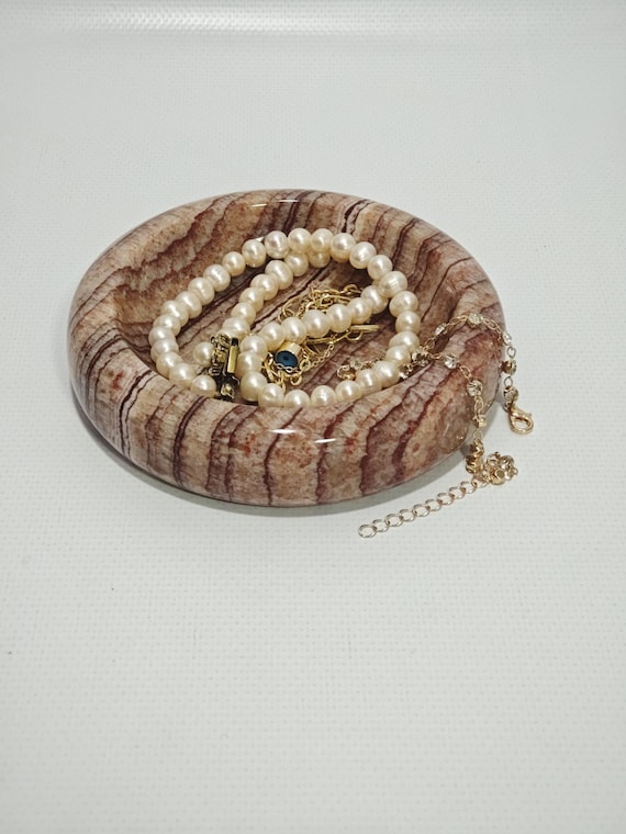 Red Onyx Stone catch-all, ring holder handmade product, POLİSHED