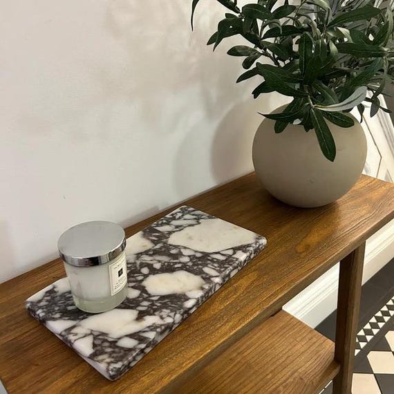 Calacatta Viola Marble Stone Tray, rectangular pattern, decorative tray, decorative shelf, free shipping, fast shipping