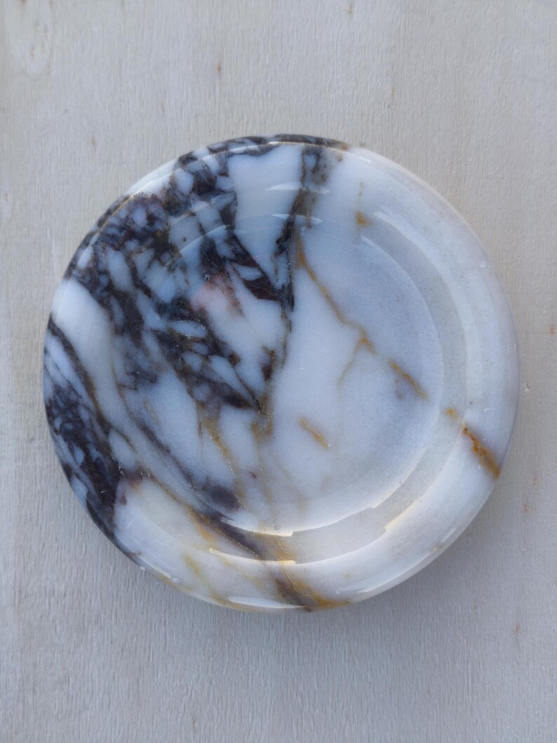 Calacatta viola marble catch-all, ring holder handmade product, POLİSHED