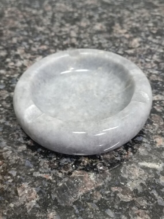 Gray color marble round ashtray real marble special marble hanmade, free shipping