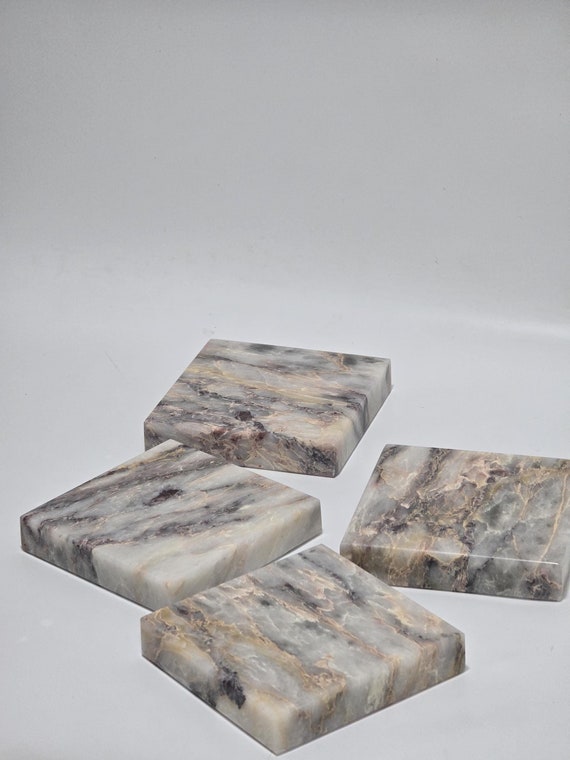 Exquisite Salome Marble Coaster real marble handmade and freeship