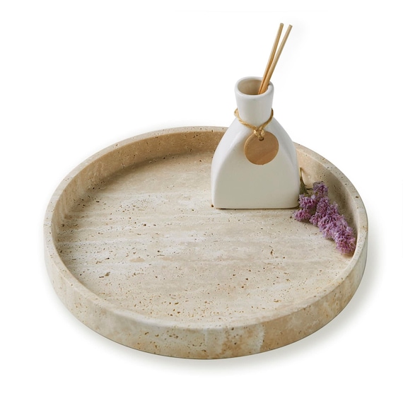 Travertine plate/tray handmade product freeshipping