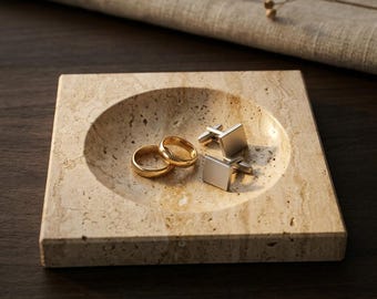 Travertine ring holder catcher handmade from real travertine freeshipping