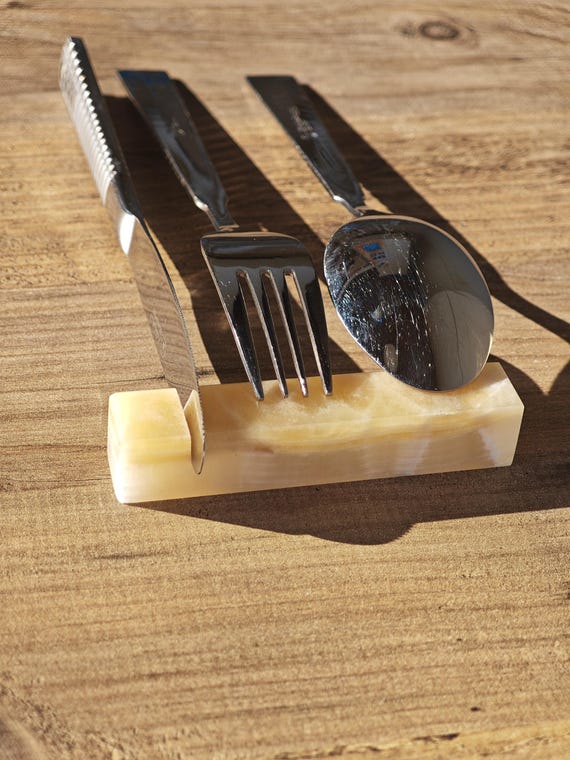 Cutlery rest set in Onyx Stone  (knife holder) Home gift - Gift idea