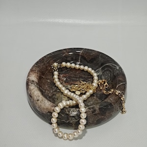 Brauner Marmor Sammelring, Ring Halter handgefertigtes Produkt, POLİSHED