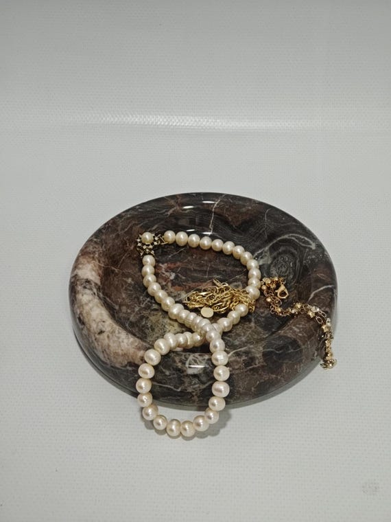 Brown marble catch-all, ring holder handmade product, POLİSHED