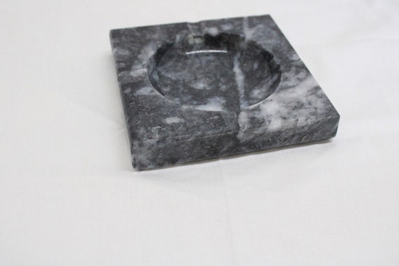 Marble ashtray Dark gray color marble handmade real marble and free shipping one piece price