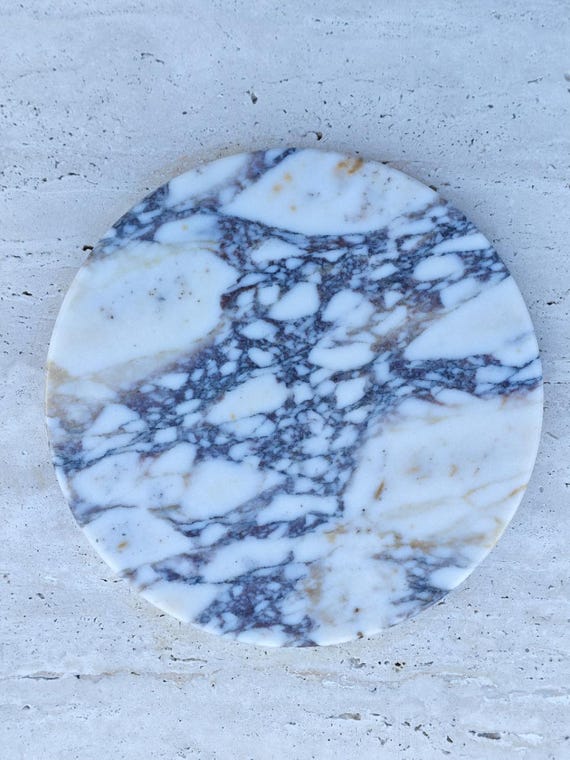 Calacatta Viola Marble Decorative Plate, 30 cm Marble Tray, Polished Marble Decor, Coffee Table Centerpiece, Free Shipping