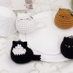 Crochet Cute Cat Keychain, Buy 2 Get 1, Handmade Mini Crochet Amigurumi Cat Keychain, Cute Keyring, Crochet Cat, Cute Gift