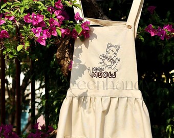 Delantal floral personalizado bordado a mano, delantal bordado personalizado, delantal de cocina, floristería, jardinería, regalo para ella, regalo para niño