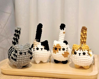 Crochet Cute Cat Keychain, Buy 2 Get 1, Handmade Mini Crochet Amigurumi Cat Keychain, Cute Keyring, Crochet Cat, Cute Gift