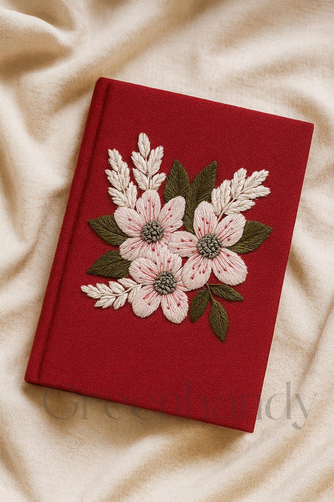 Personalized Flowers Embroidery Notebooks, Floral Handmade Notebook ...