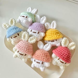 Crochet Cute Mushroom Keychain, Buy 2 get 1, Mushroom Wear Hat Keychain, Handmade Mushroom Cute keychain, Crochet Animals Keychain