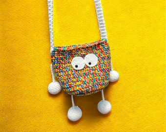 Sac à bandoulière au crochet arc-en-ciel, sac à bandoulière au crochet fait main, sac arc-en-ciel en tricot, produit fini sac à bandoulière au crochet, cadeau pour elle