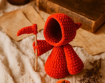 Grim Reaper Crochet, Halloween Crochet, Ghost Crochet, Spooky Amigurumi Crochet, Halloween Crochet Amigurumi Grim Reaper With Scythe Crochet