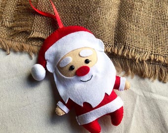 Handmade Felt Santa Christmas Ornament, Christmas Ornaments Felt, Santa Claus Felt Ornament, Christmas Decoration, Christmas Tree Decoration