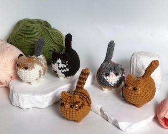 Crochet Cute Cat Keychain, Custom Crochet Cute Cat, Handmade Mini Crochet Amigurumi Cat Keychain, Cute Keyring, Crochet Cat, Cute Gift