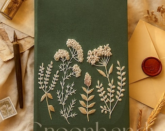 Personalized Flowers Embroidery Notebooks , Floral Handmade Notebook, Vintage Hand Embroidered Notebook, Custom Fabric Cover Notebook A5