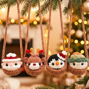 Gehäkelte Weihnachtsknödel, Samtige Amigurumi-Weihnachtsüberraschungsbox, Weihnachtsknödel-Ornament, Weiches Bao-Brötchen zu Weihnachten, Strumpffüller
