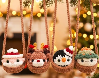 Christmas Dumpling Crochet, Velvet Christmas Amigurumi Mystery Box, Christmas Dumpling Ornament, Squishy Bao Bun Christmas, Stocking Stuffer