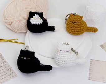 あみぐるみ　ネコ　キーホルダー(小)　7点セット あみぐるみ ネコ キーホルダー(小) 7点セット