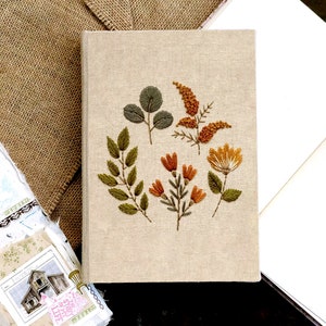 Personalized Flowers Embroidery Notebooks/Journal A5, Floral Designs, Traveler Diary, Student Notepad Gift, Custom Text/name Embroidery