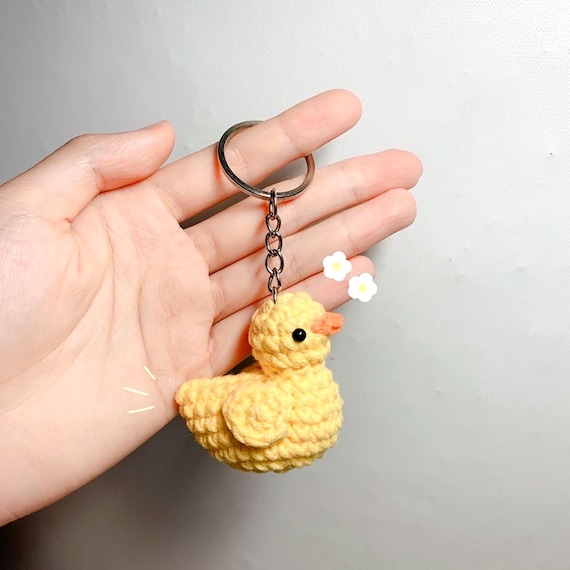 Crochet Little Duck Keychain, Crochet Mini Duck Keychain, Handmade Mini Crochet Amigurumi Duck Keychain, Cute Keyring, Mini Duck Cute Gift