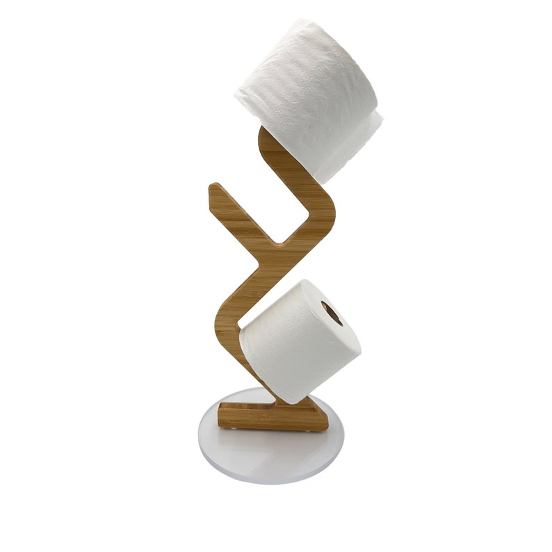 Wooden Toilet Roll Holder Stand Free Standing Toilet Paper Etsy