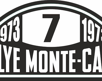 Stickers Vinyl 1973 Monte Carlo Rally car window motorsport retro vintage retro classic racing clear (numbers 1-20 available)
