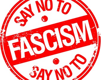 Circular Vinyl Stickers - Say No to Fascism Antifa Antifascist BLM laptop window wall car slogan punk alternative politics political Trump