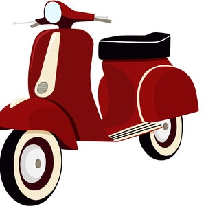 Autocollants en vinyle en forme de scooter pour fenêtre d'ordinateur portable, murs de voiture, scooters rétro, scooters vintage, mods cool (adhésif adapté aux surfaces non poreuses)