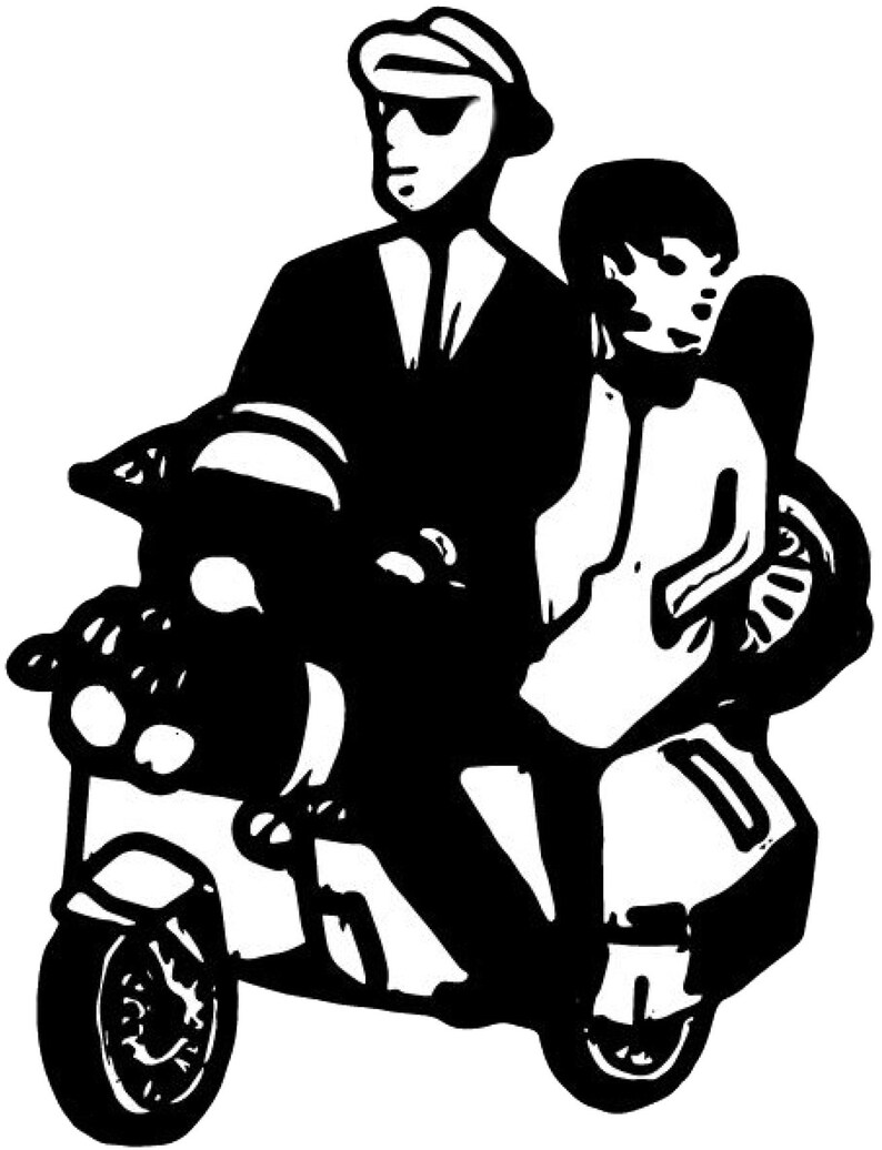 SKA Scooter Large Vinyl Wall Or Window Decal Sticker - Choose Your Color