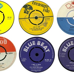 Adesivos Vinil Reggae Records 6 x 85 mm blue beat cat treasure duke laptop ska tuff (adesivos adesivos, adequados para qualquer superfície não porosa)