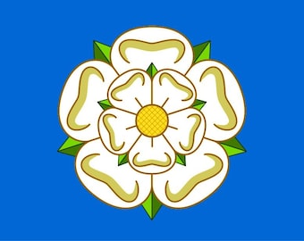 Vinyl Stickers Yorkshire Flag car window bumper wall laptop United Kingdom England county rose flower (suitable for all non-porous surfaces)