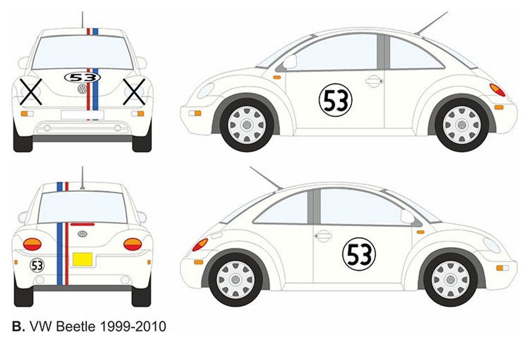 Car Decals Kit Herbie 53 Laminated Graphics Set 19992010 Lovebug