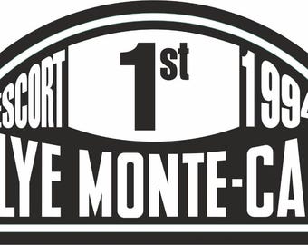Stickers Decal Vinyl Escort 1994 Monte Carlo Rally car window motorsport retro vintage retro cosworth vehicle laptop