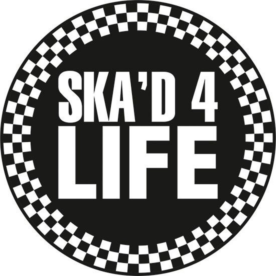 thumbnail image 2 of Circular Ska & Reggae Vinyl Sticker - Specials, Skinhead, 2 Tone, Mods, Ghost Town - Laptop Size 2 of 6
