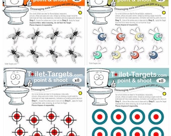 Stickers Vinyl Toilet Targets Clear urinal mens bathroom pub bar restaurant business WC cleaning household bathroom training children kids