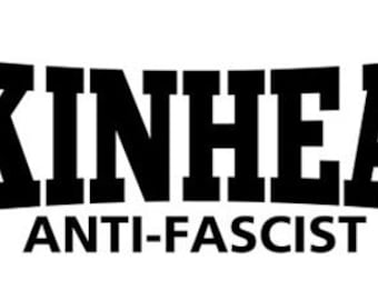 Skinhead Anti-Fascist rectangular vinyl stickers window laptop wall car self cling ska (UV resistant & suitable for all non-porous surfaces)