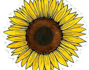 Sunflowers Shaped Vinyl Stickers laptop car wall window flowers summer fun hippy (suitable for non-porous surfaces and windows)